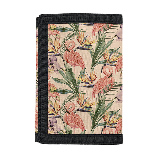 Vintage Flamingo Pattern Print Trifold Wallet