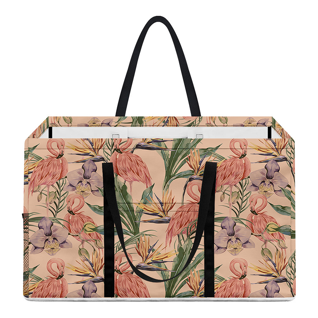 Vintage Flamingo Pattern Print Utility Tote Bag