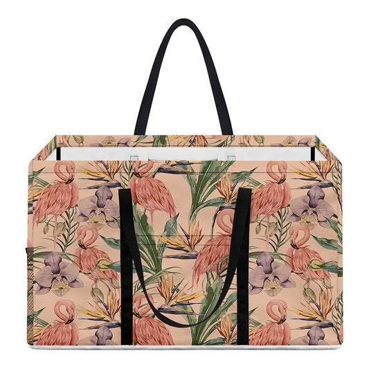 Vintage Flamingo Pattern Print Utility Tote Bag