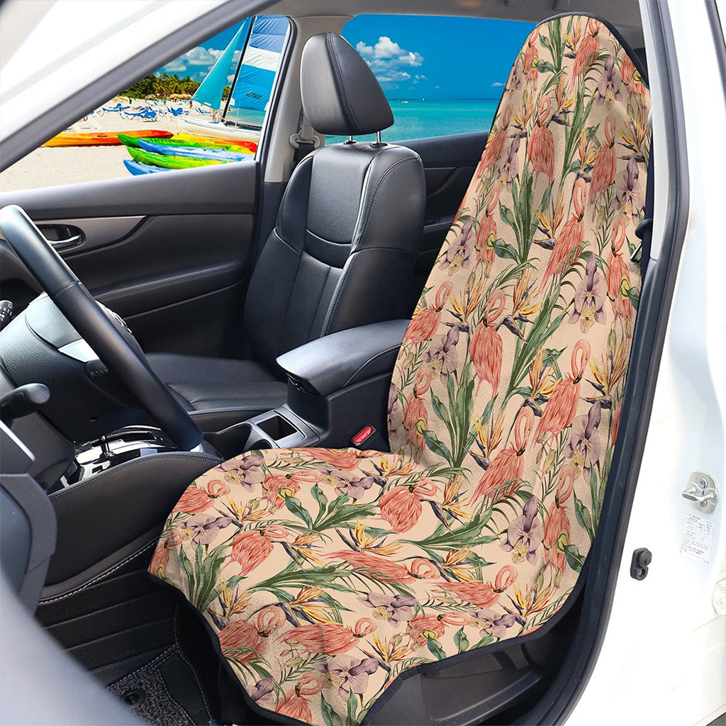 Vintage Flamingo Pattern Print Waterproof Car Seat Cover