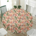Vintage Flamingo Pattern Print Waterproof Round Tablecloth
