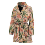 Vintage Flamingo Pattern Print Women's Bathrobe
