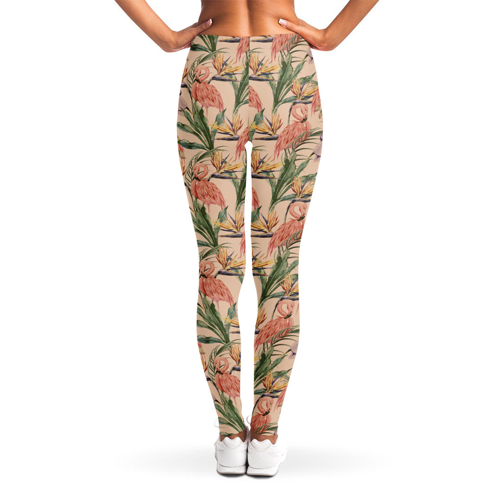 Vintage Flamingo Pattern Print Women's Leggings