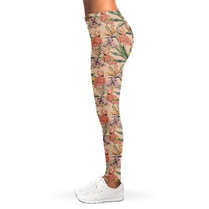 Vintage Flamingo Pattern Print Women's Leggings