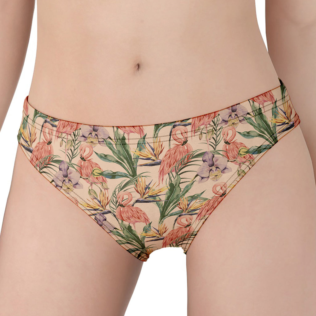 Vintage Flamingo Pattern Print Women's Panties