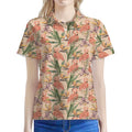 Vintage Flamingo Pattern Print Women's Polo Shirt