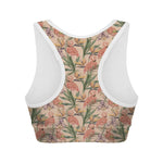 Vintage Flamingo Pattern Print Women's Sports Bra