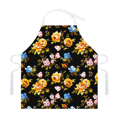 Vintage Floral Flower Pattern Print Adjustable Apron