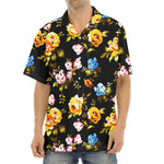 Vintage Floral Flower Pattern Print Aloha Shirt