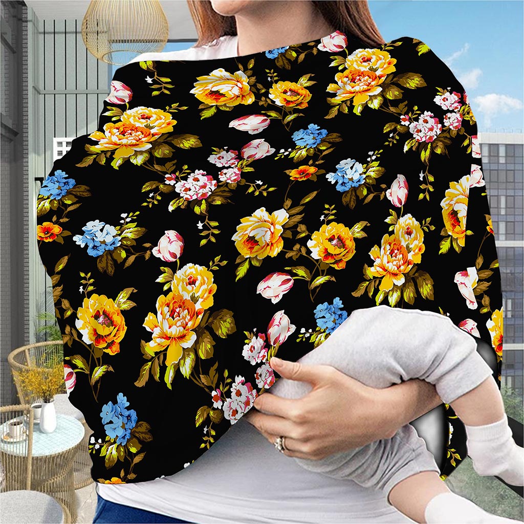 Vintage Floral Flower Pattern Print Baby Seat Cover