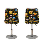 Vintage Floral Flower Pattern Print Bar Stool Covers