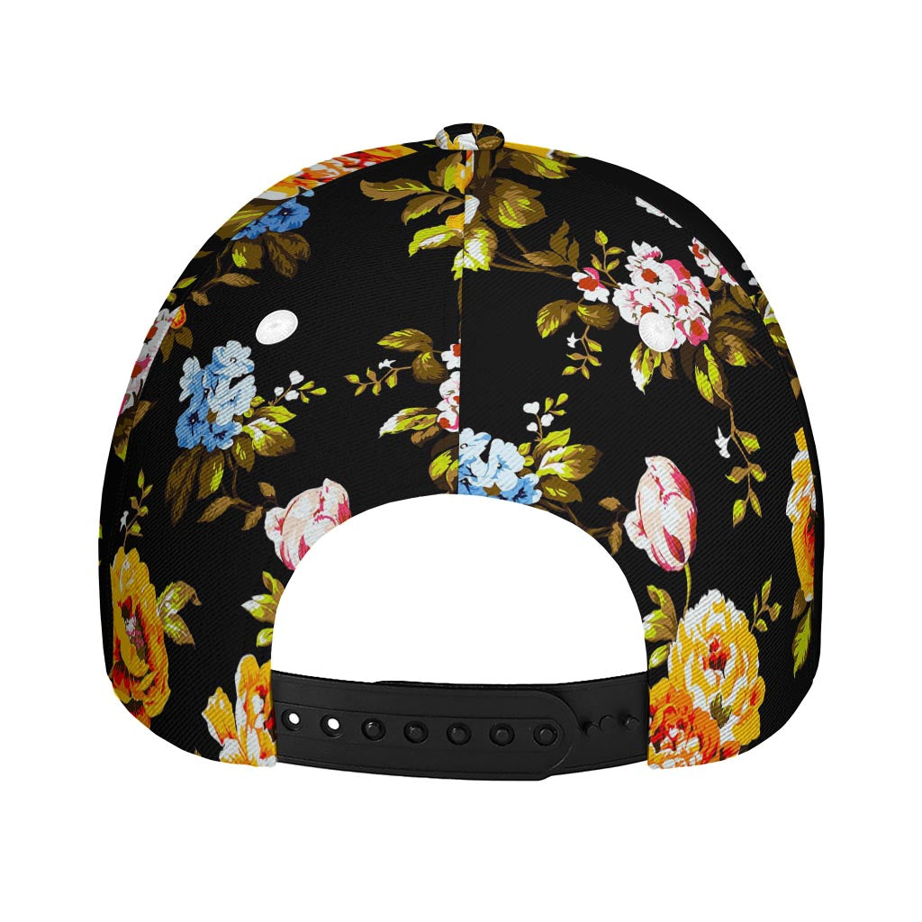 Vintage Floral Flower Pattern Print Baseball Cap