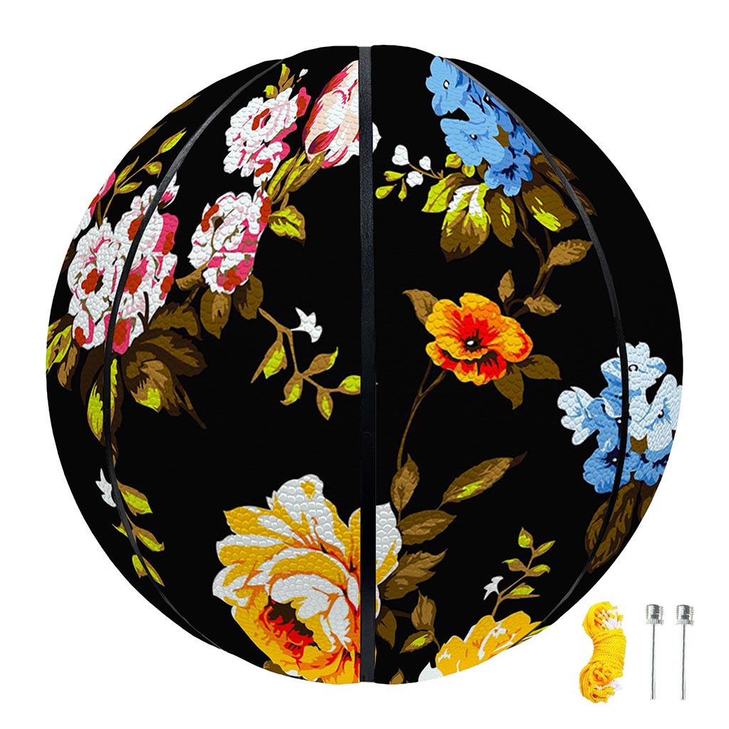 Vintage Floral Flower Pattern Print Basketball