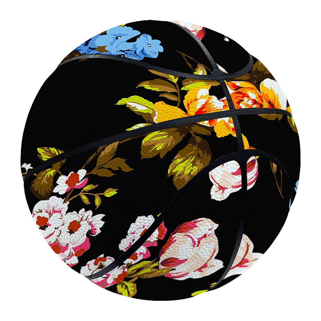 Vintage Floral Flower Pattern Print Basketball