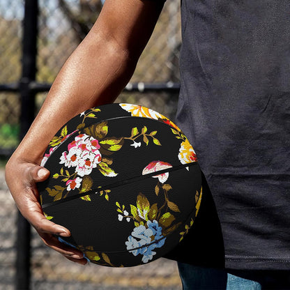 Vintage Floral Flower Pattern Print Basketball