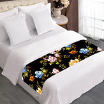 Vintage Floral Flower Pattern Print Bed Runner