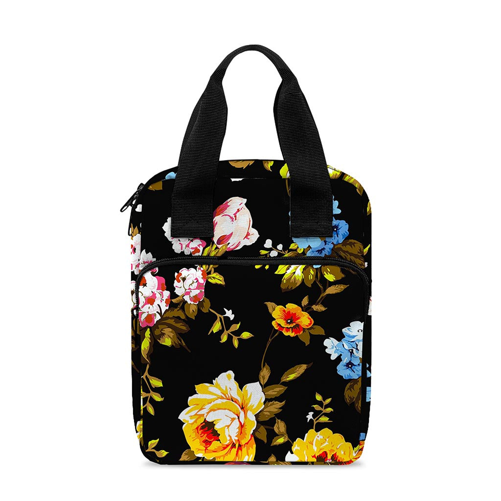Vintage Floral Flower Pattern Print Bible Tote Bag