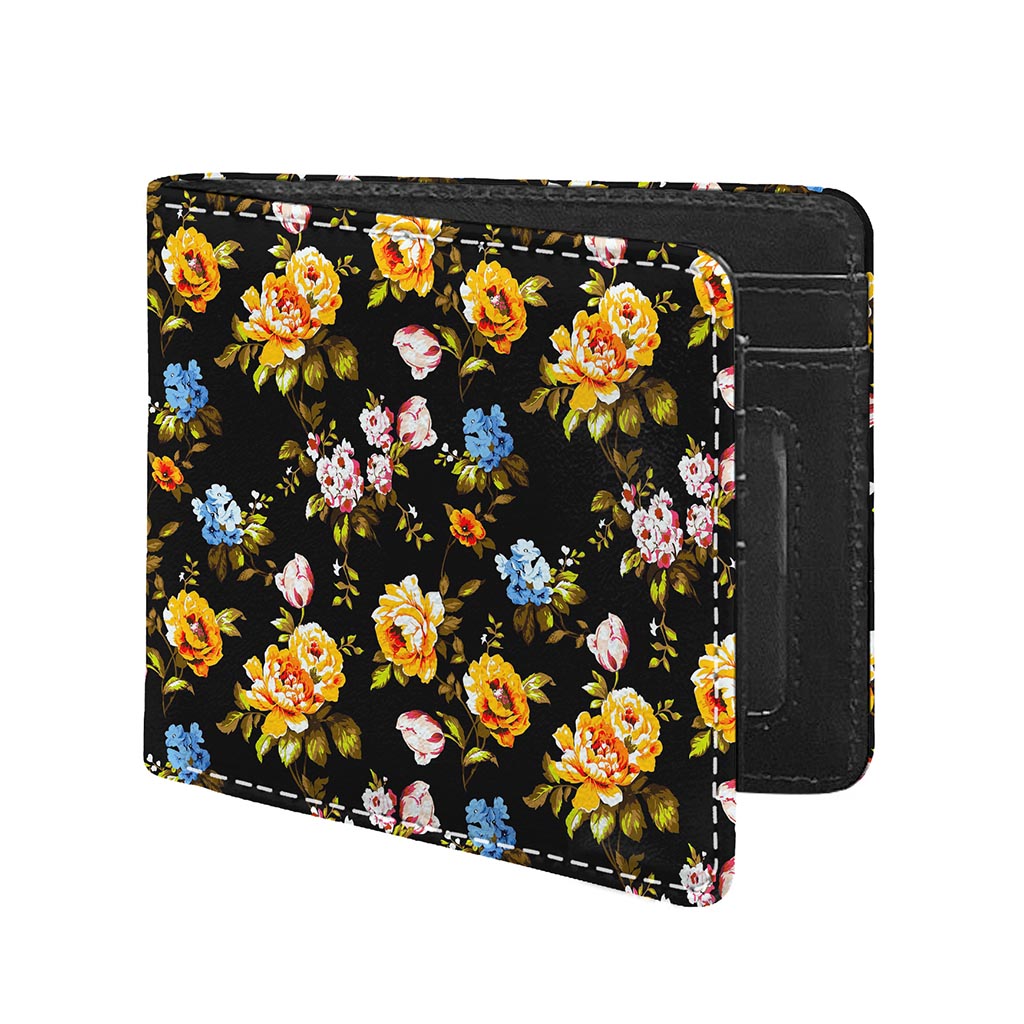 Vintage Floral Flower Pattern Print Bifold Wallet