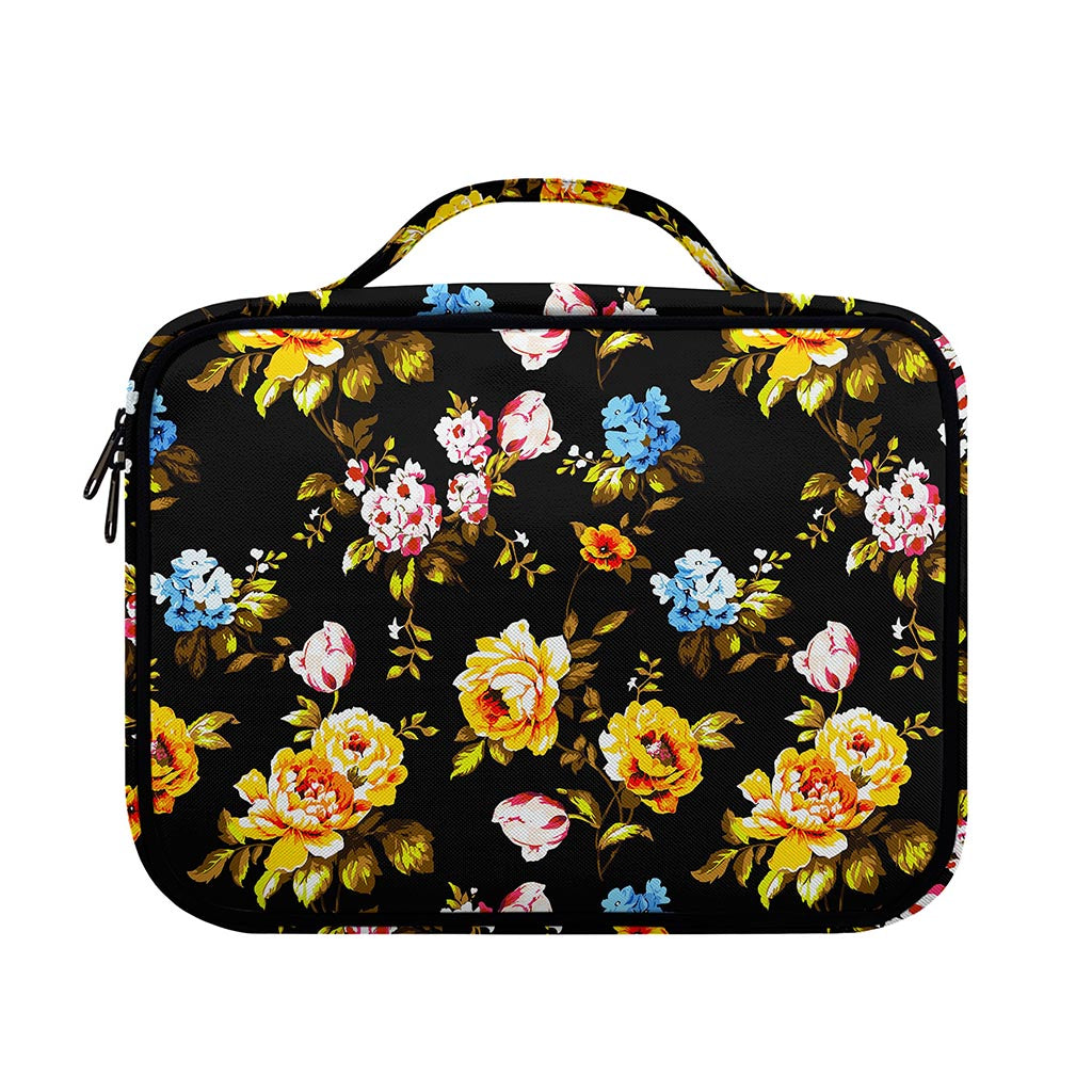 Vintage Floral Flower Pattern Print Briefcase Bible Bag