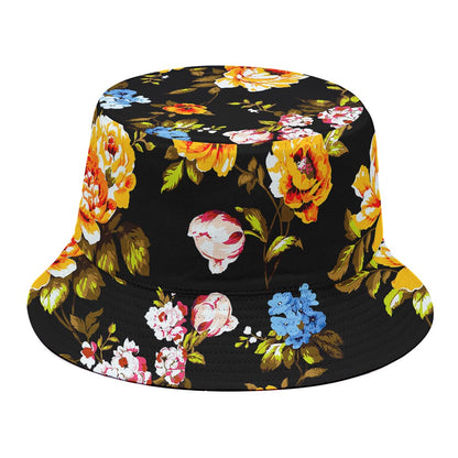 Vintage Floral Flower Pattern Print Bucket Hat