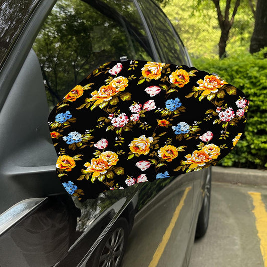 Vintage Floral Flower Pattern Print Car Side Mirror Covers