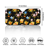 Vintage Floral Flower Pattern Print Car Windshield Sun Shade