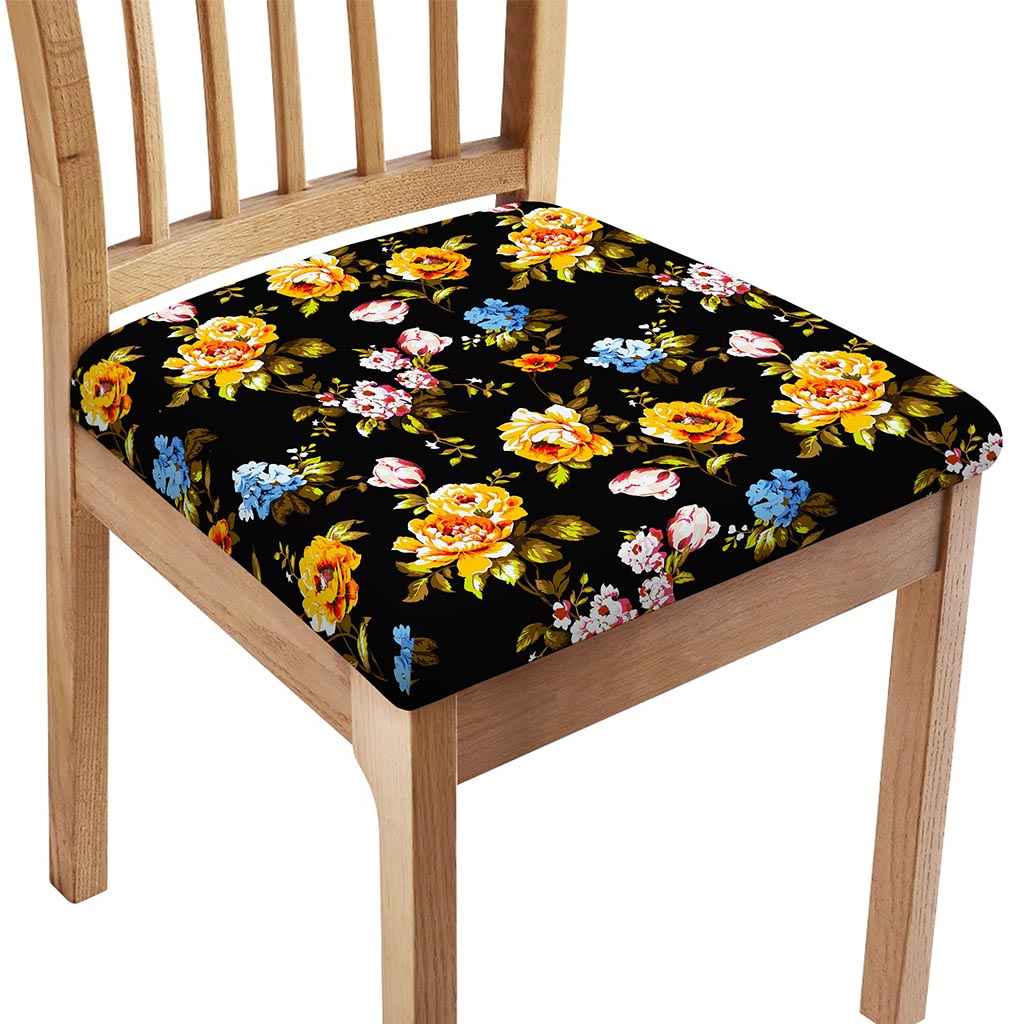 Vintage Floral Flower Pattern Print Chair Cushion Cover