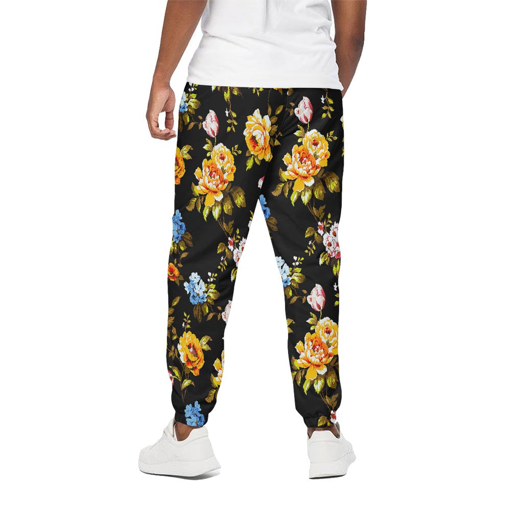 Vintage Floral Flower Pattern Print Cotton Pants