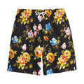 Vintage Floral Flower Pattern Print Cotton Shorts