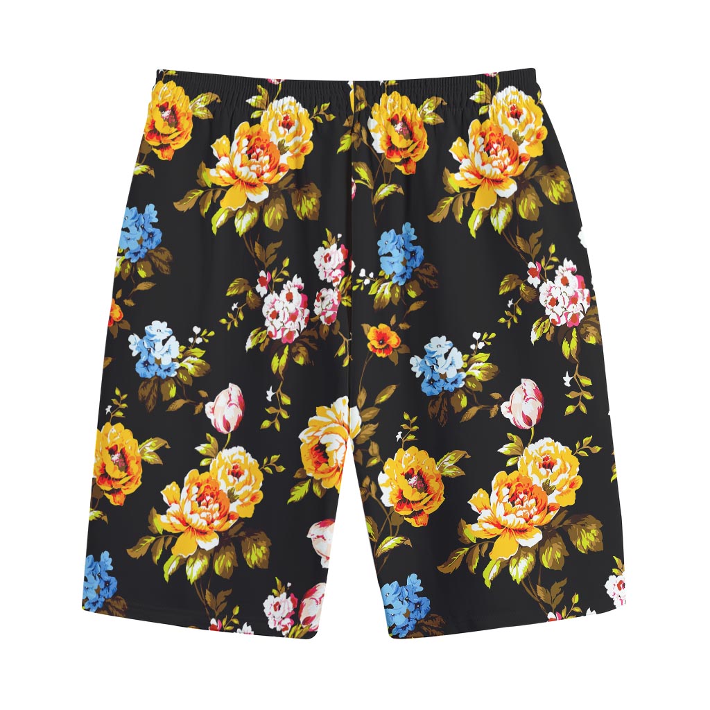 Vintage Floral Flower Pattern Print Cotton Shorts