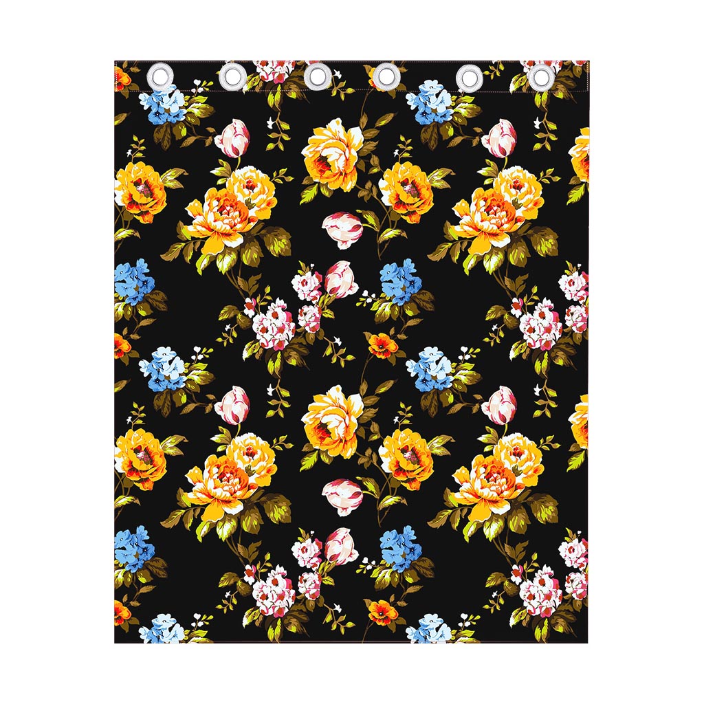 Vintage Floral Flower Pattern Print Curtain