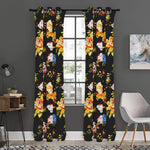 Vintage Floral Flower Pattern Print Curtain