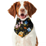 Vintage Floral Flower Pattern Print Dog Bandana