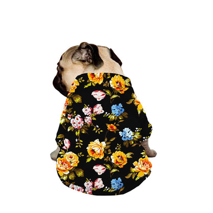 Vintage Floral Flower Pattern Print Dog Zip Up Jacket