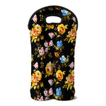 Vintage Floral Flower Pattern Print Double Neoprene Wine Tote