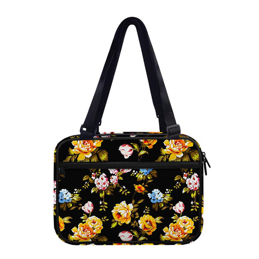 Vintage Floral Flower Pattern Print Double Strap Bible Bag
