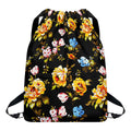 Vintage Floral Flower Pattern Print Drawstring Backpack