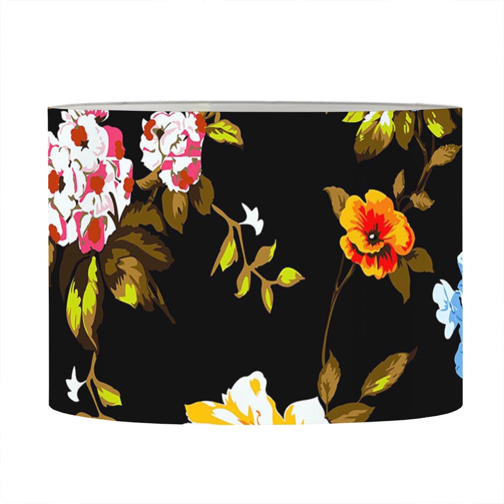 Vintage Floral Flower Pattern Print Drum Lamp Shade
