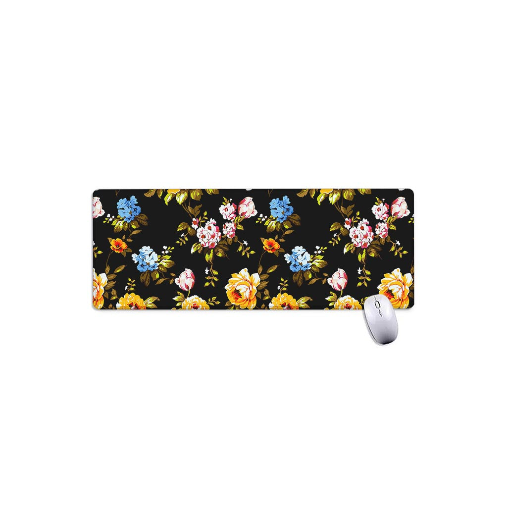 Vintage Floral Flower Pattern Print Extended Mouse Pad
