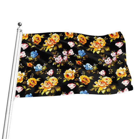 Vintage Floral Flower Pattern Print Flag