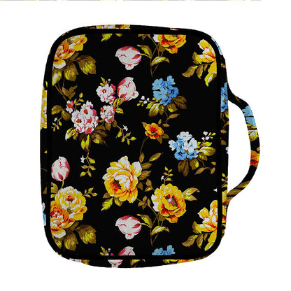 Vintage Floral Flower Pattern Print Front Pocket Bible Bag