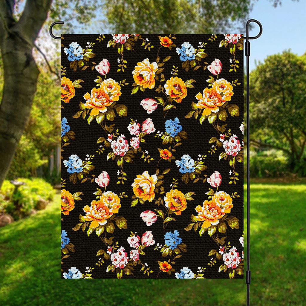 Vintage Floral Flower Pattern Print Garden Flag