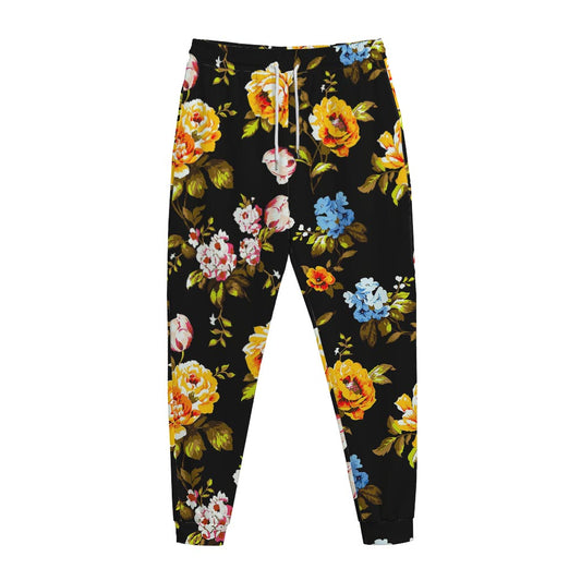 Vintage Floral Flower Pattern Print Jogger Pants