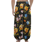 Vintage Floral Flower Pattern Print Lantern Pants