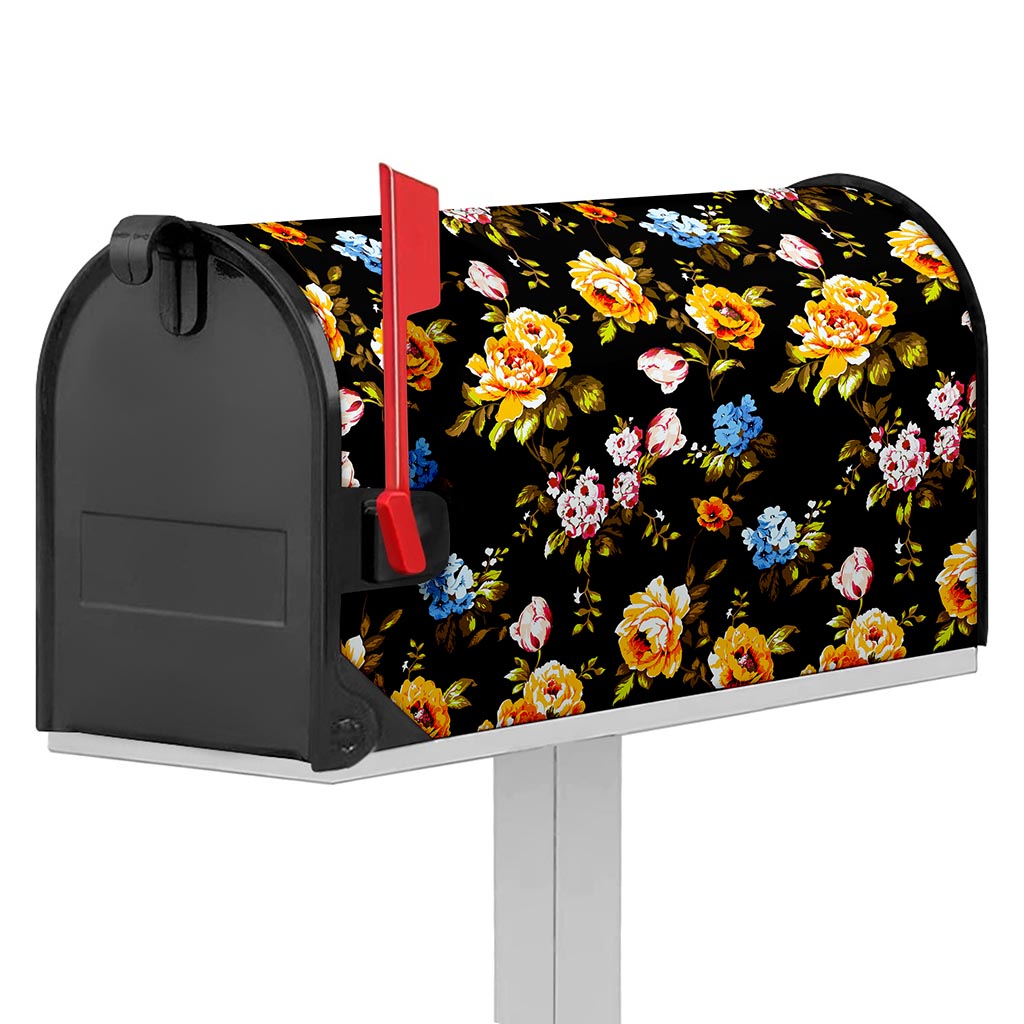 Vintage Floral Flower Pattern Print Mailbox Cover
