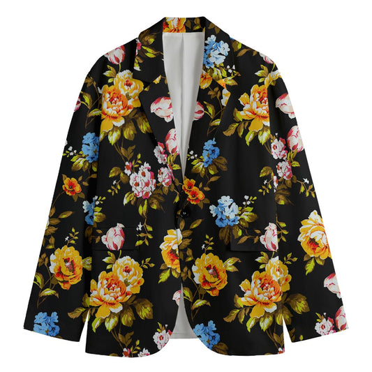 Vintage Floral Flower Pattern Print Men's Blazer