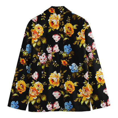Vintage Floral Flower Pattern Print Men's Blazer