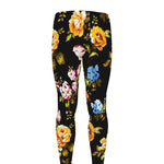 Vintage Floral Flower Pattern Print Men's leggings