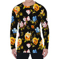 Vintage Floral Flower Pattern Print Men's Long Sleeve T-Shirt