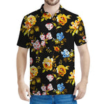 Vintage Floral Flower Pattern Print Men's Polo Shirt